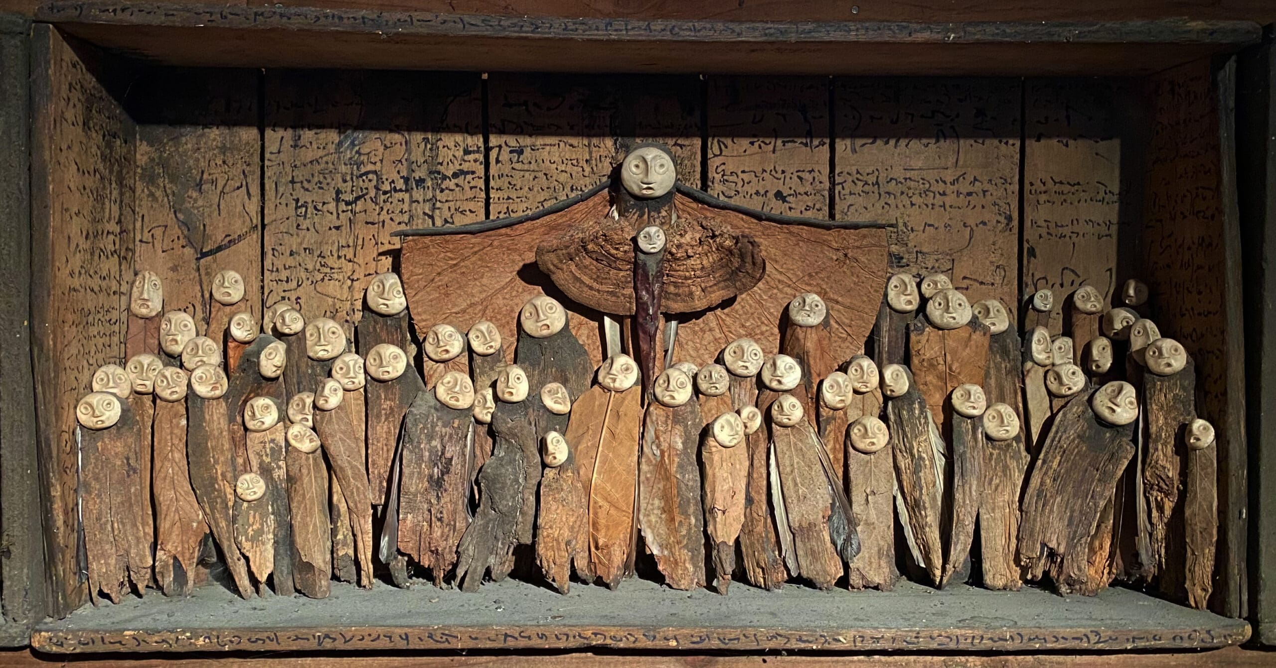 A painting by Jephan de Villiers filled with small characters from the people of Arbonie
