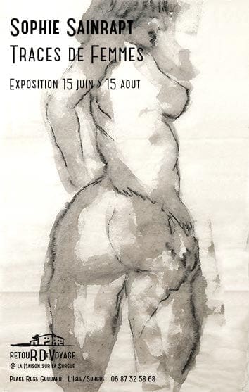 Affiche annonçant une expo de Sophie Sainrapt à la Galerie Retour De Voyage